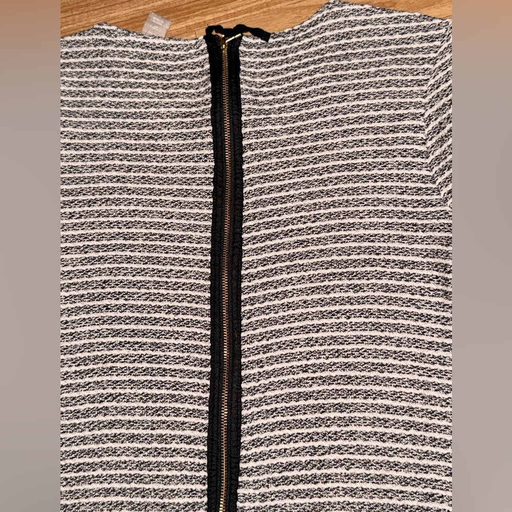 Banana Republic Textured Knit Long Sleeve Shift Dress Exposed Zipper Size 2P - Picture 10 of 13